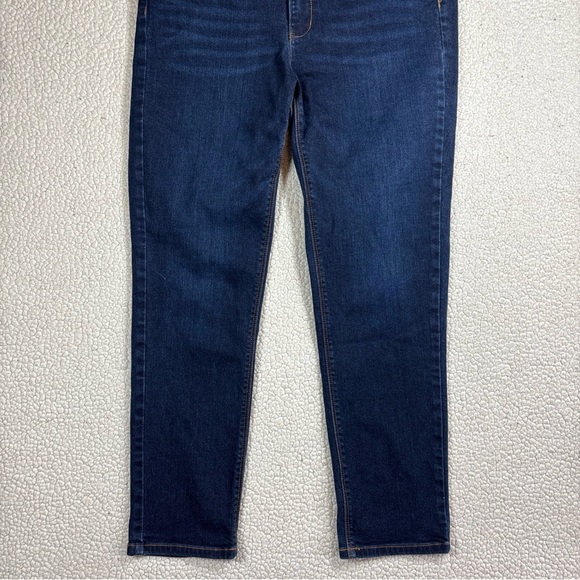 J Jill Denim High Rise Straight Leg Women Size 10p Stretch Dark Wash Blue Jeans - Picture 4 of 15